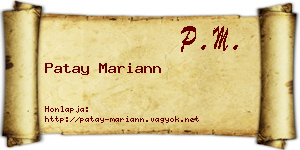Patay Mariann névjegykártya